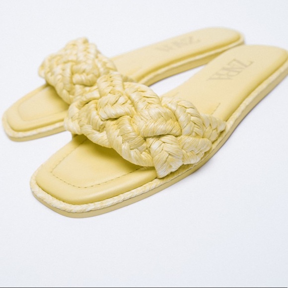 Zara Shoes - Zara Woven Raffia Flat Sandals